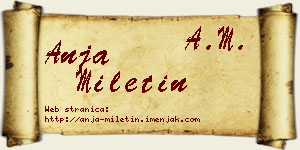 Anja Miletin vizit kartica
